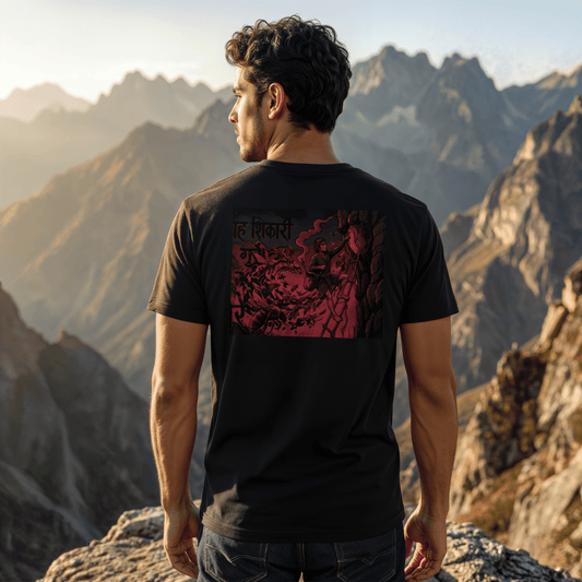 Cazador Gurung | Camiseta Negra — Néctar del Acantilado